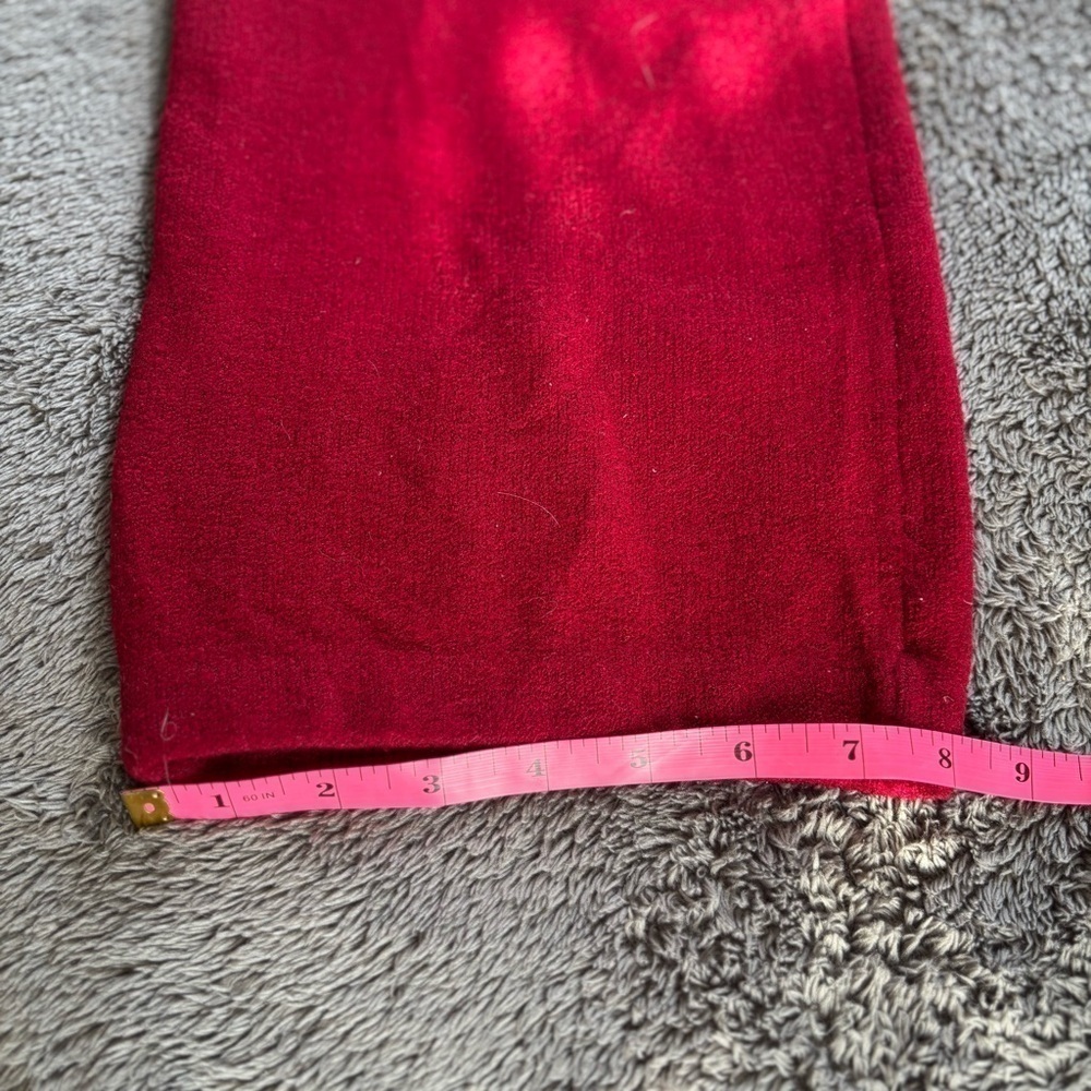 St John Collection By Marie Red Santana Knit Crop Hi Rise Pants - Picture 6 of 10